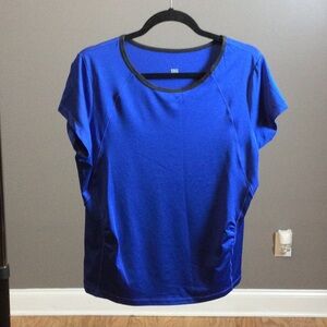 L Tail royal blue ruched workout top